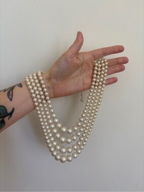 VTG Japan Signed Faux Pearls